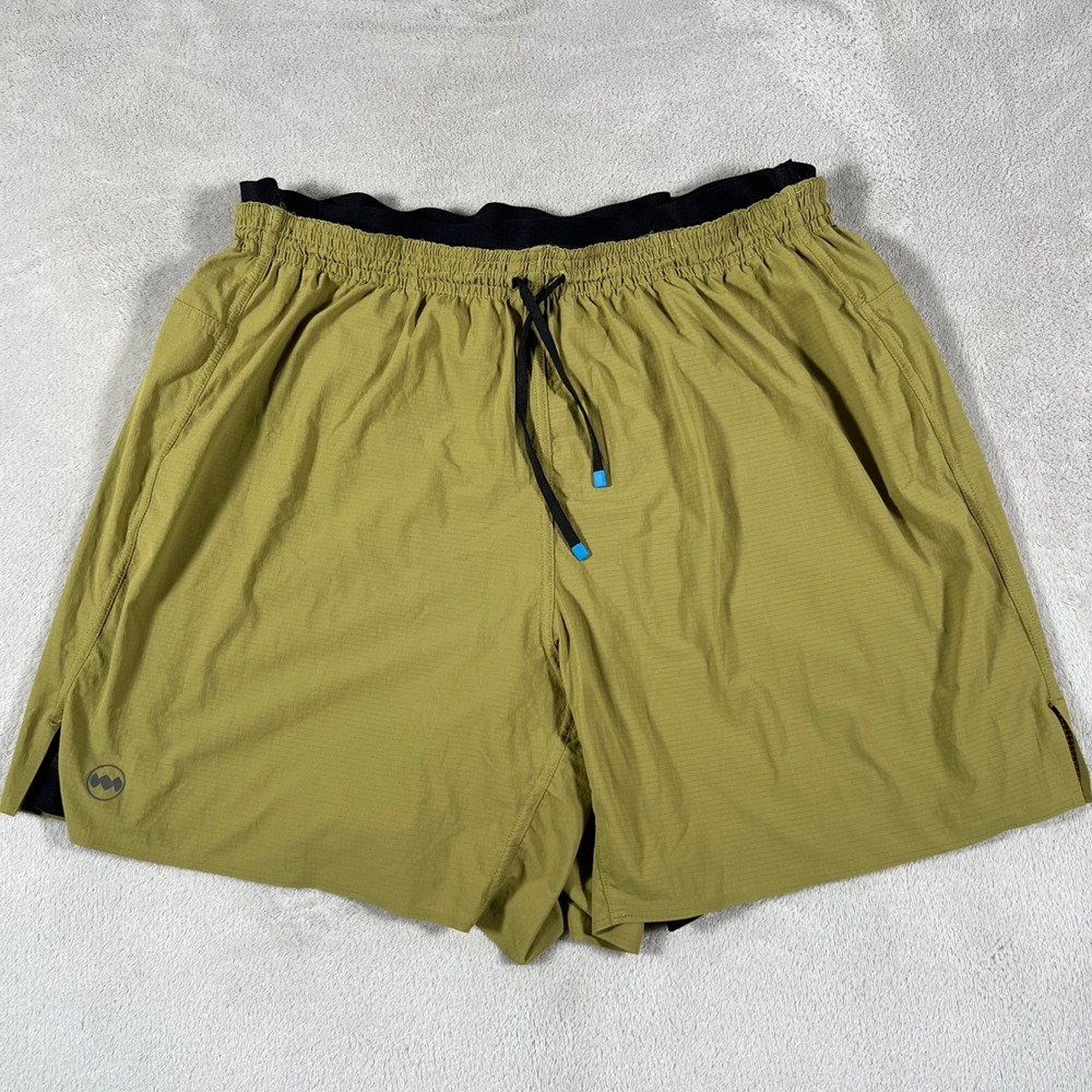 Janji Running Shorts Men's Large Olive Green 2-in-1 Ripstop Compression Liner